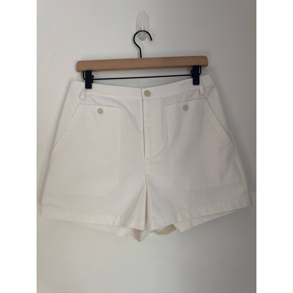Nili Lotan Cotton Utility Shorts in White - Size 8 - Picture 2 of 8